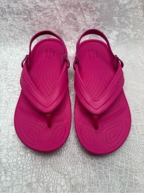 Crocs Classic Pink Flip Sandals, Toddler size 12